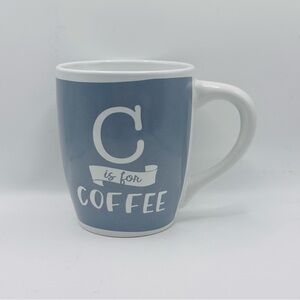 “C is for Coffee” Extra-Large Coffee Mug, Light Gray/White, NWOT